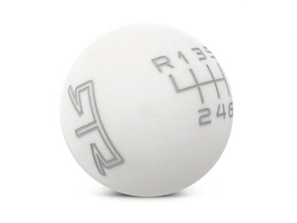 RTR White Shift Knob - Gray Engraving (15-23 GT, EcoBoost, V6)