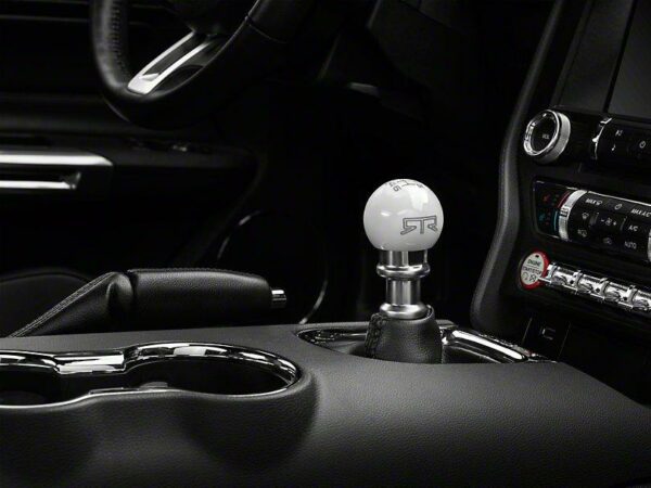 RTR White Shift Knob - Gray Engraving (15-23 GT, EcoBoost, V6)