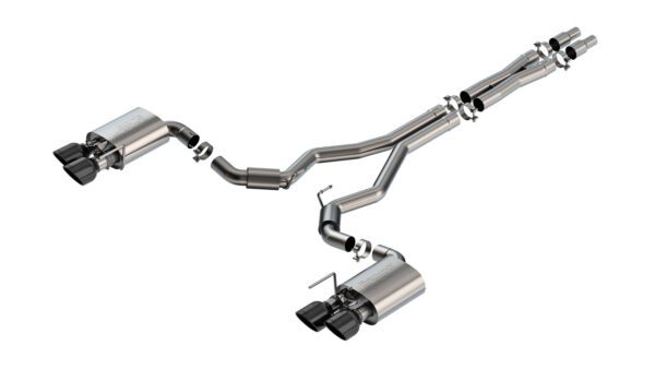 Borla S-Type 2024 Ford Mustang Dark Horse Cat-Back Active Exhaust System With Black Chrome tips