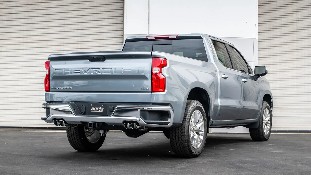 Borla Touring Cat-Back Exhaust System For 2019-2023 Chevrolet Silverado 1500 / 2019-2023 GMC Sierra 1500 - Dual Square Rolled Angle-cut Tips - Image 3