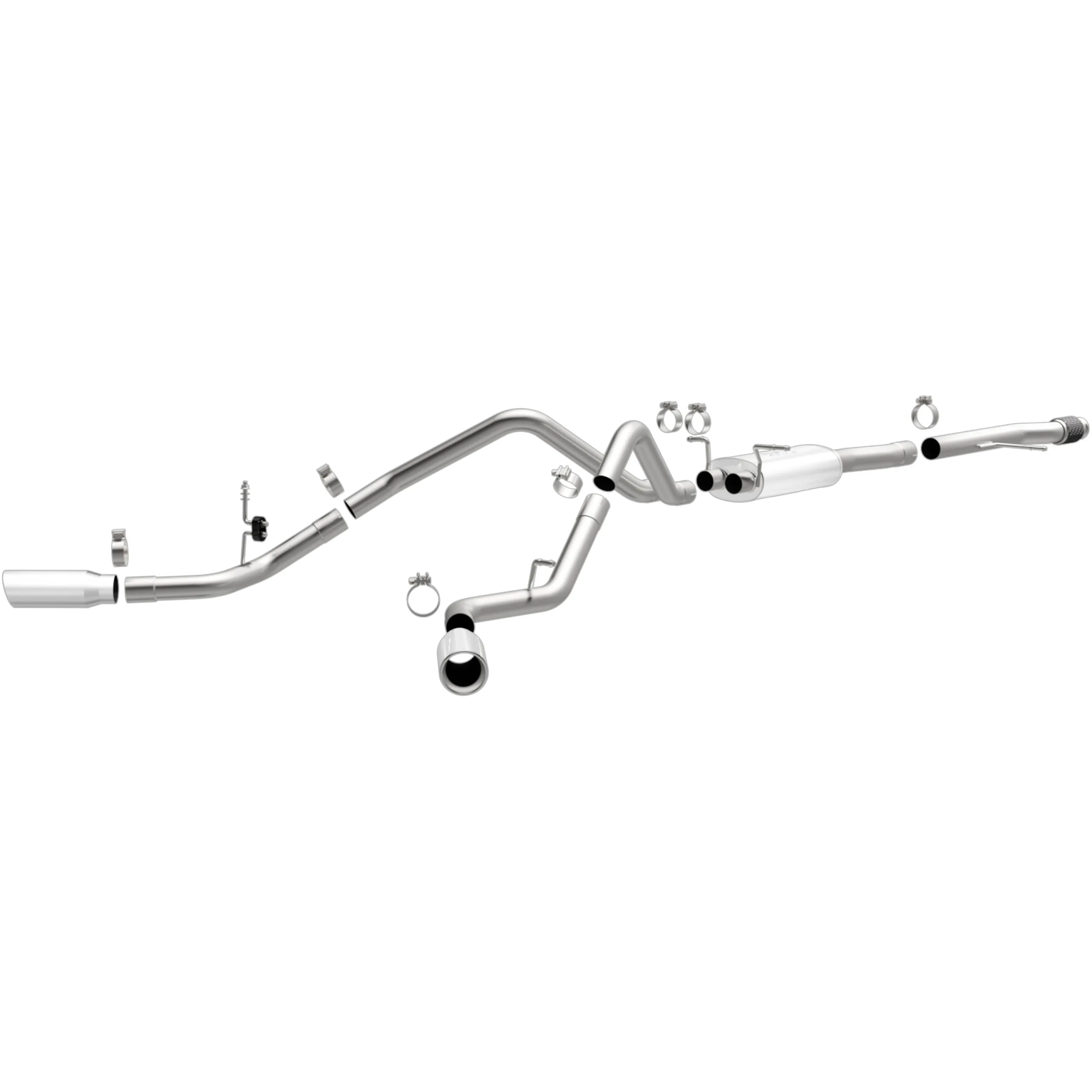 MagnaFlow Street Series Cat-Back Exhaust for 2014-2018 Chevrolet Silverado / GMC Sierra 1500 | Dual Exit Behind Rear Tyres, 4" Polished Tips