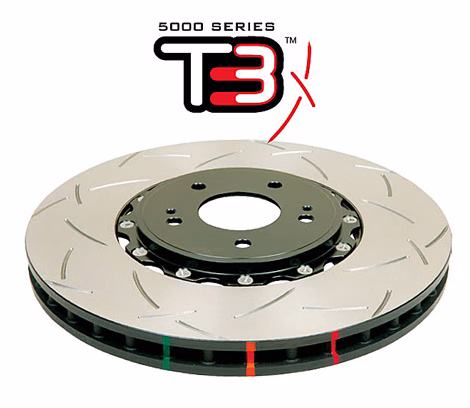DBA 5000 Series T3 Slotted 2-Piece Brake Discs For 2017-2019 Audi RS3 8V | Front | 370mm | Black Hat | Pair