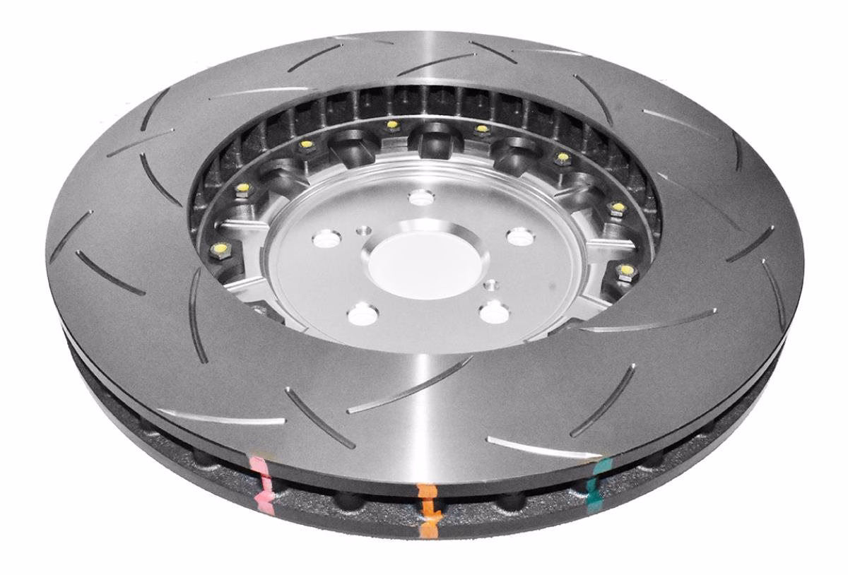 DBA 5000 Series T3 Slotted 2-Piece Brake Discs For 2015-2019 Lexus RC F | Front | 380mm | Silver Hat | Pair - Image 2
