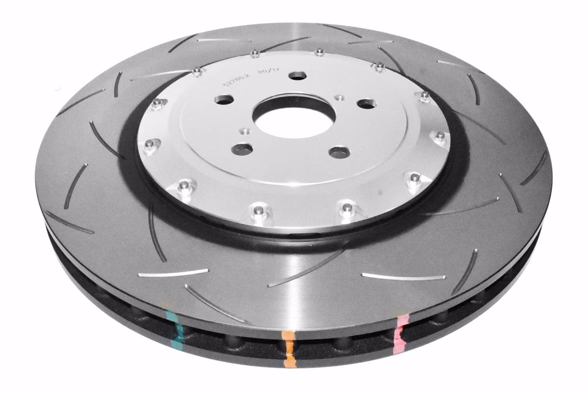 DBA 5000 Series T3 Slotted 2-Piece Brake Discs For 2015-2019 Lexus RC F | Front | 380mm | Silver Hat | Pair