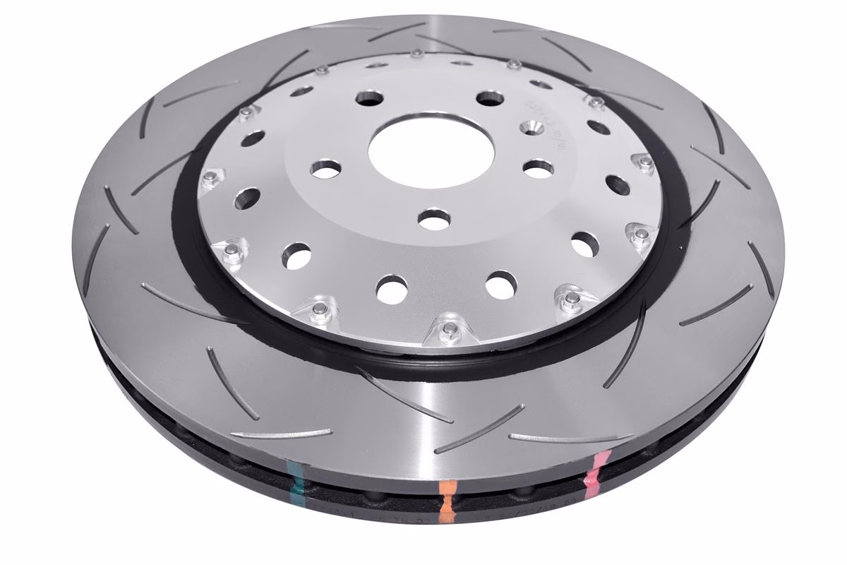DBA 5000 Series T3 Slotted 2-Piece Brake Discs For 2017-2019 Audi RS3 8V | Front | 370mm | Silver Hat | Pair