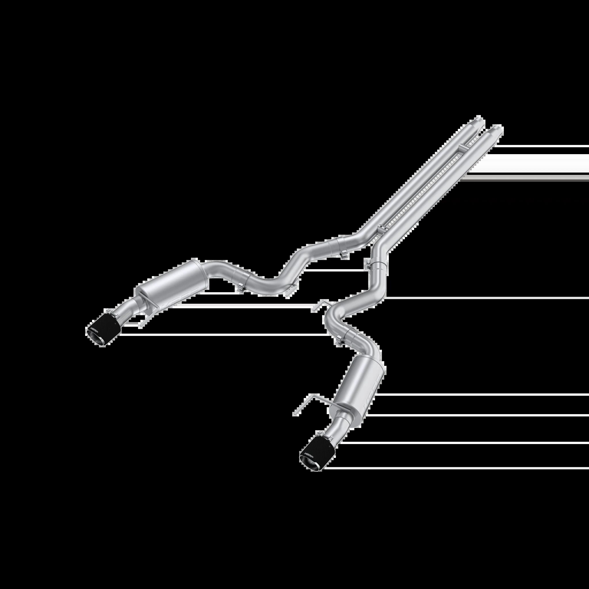 MBRP 3-Inch Cat-Back Exhaust For 2024-2026 Ford Mustang GT S650 | Street Profile | Dual Rear Exit | Non-Active Exhaust Models | Armor Pro | Carbon Fibre Tips
