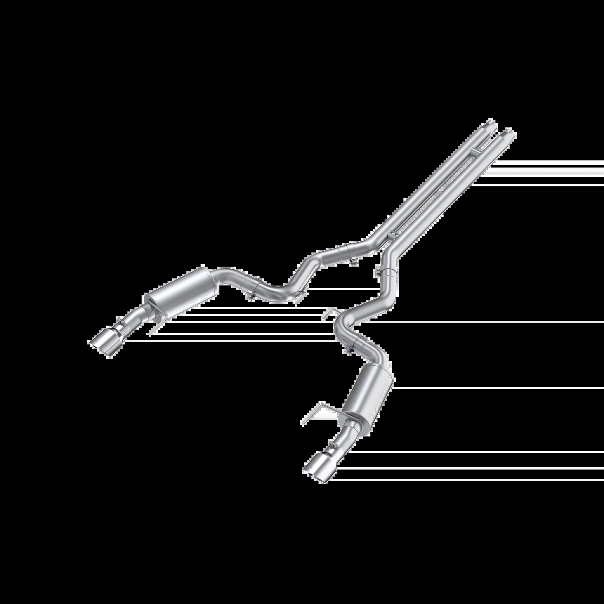 MBRP 3-Inch Cat-Back Exhaust For 2024-2026 Ford Mustang GT S650 | Street Profile | Dual Rear Exit | Non-Active Exhaust Models | Armor Lite | Stainless Steel Tips